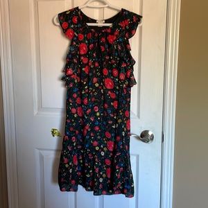 J.Crew Floral ruffled dress XXS